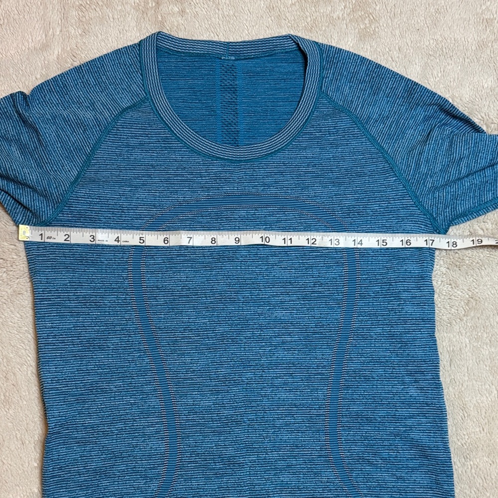Lululemon Swiftly Tech Long Sleeve Crew Indian Ocean Blue / Black Sz 10 - Picture 6 of 10